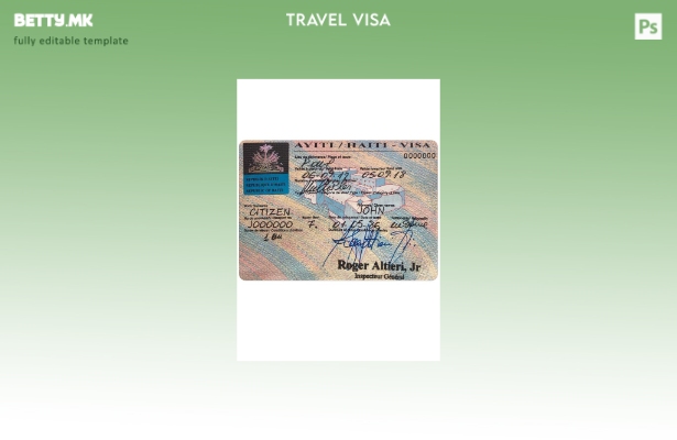 Шаблон за виза за Хаити во модерен стил